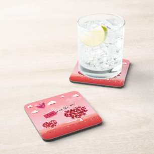 Porta-copo "O amor está no ar!" bela árvore do amor