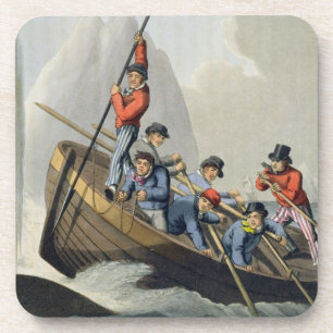 Porta-copo O barco de um navio que ataca uma baleia, gravada