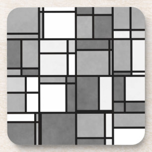 Porta-copo O branco cinzento múltiplo Mondrian inspirou o