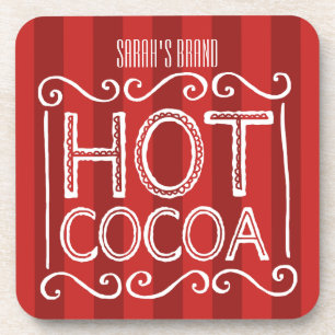 Porta-copo O cacau quente com listras vermelhas adiciona seu