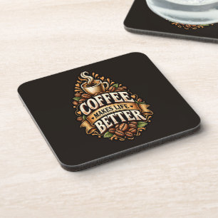 Porta-copo O Café Torna a Vida Melhor – Fã de Café Vintage