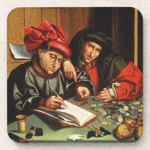 Porta-copo O dinheiro Lenders (óleo no painel do carvalho)