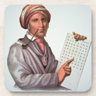 Porta-copo O erudito Cherokee, Sequoyah (1776-1843) (cor