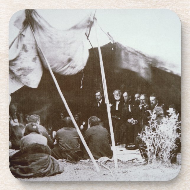 Porta-copo O general William T. Sherman (1820-91) preside em (Frente)