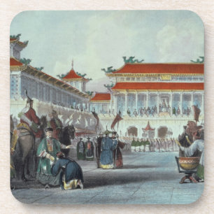 Porta-copo O imperador Teaon-Kwang que revê suas guardas,
