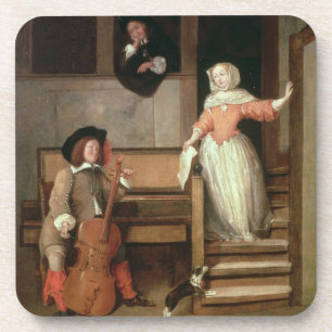 Porta-copo O jogador do violoncelo, c.1700 (óleo em canvas)