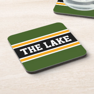 Porta-copo O LAGO Listras Verde Floresta Laranja Preto Esport