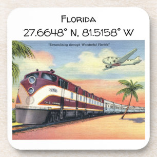Porta-copo O Mapa da Flórida Coordena o Estilo de Vintage