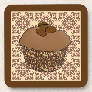 Porta-copo O Mocha/café geou o cupcake, fundo do laço
