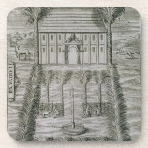 Porta-copo O palácio do governador na ilha de Dominica (e