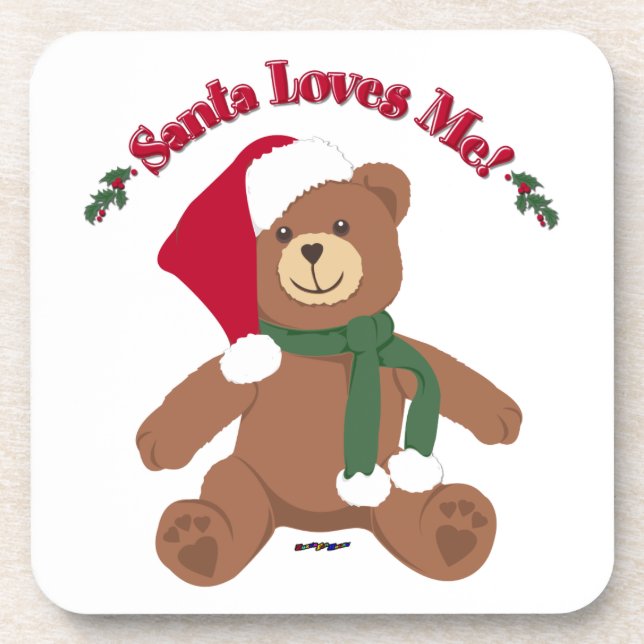 Porta-copo O Papai Noel Me Ama! Urso de Natal (Frente)