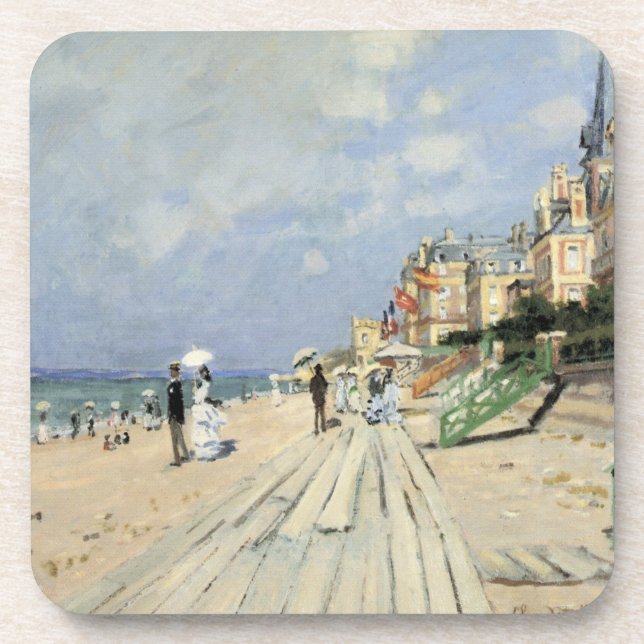 Porta-copo O passeio em Trouville por Claude Monet (Frente)