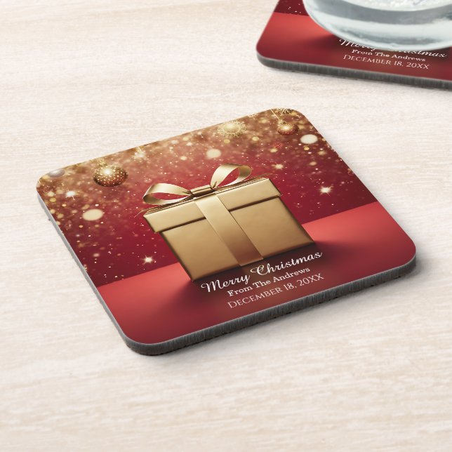 Porta-copo O Presente de Natal Real em Ouro (Left Side)