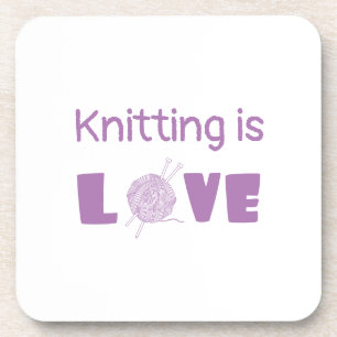 Porta-copo O tricô é o amor