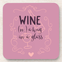 Porta-copo O vinho engraçado é um abraço em um vidro