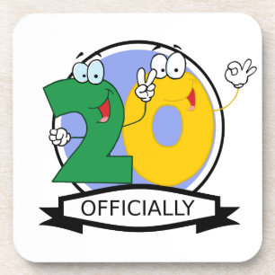 Porta-copo Oficialmente 20 Banner de Aniversário