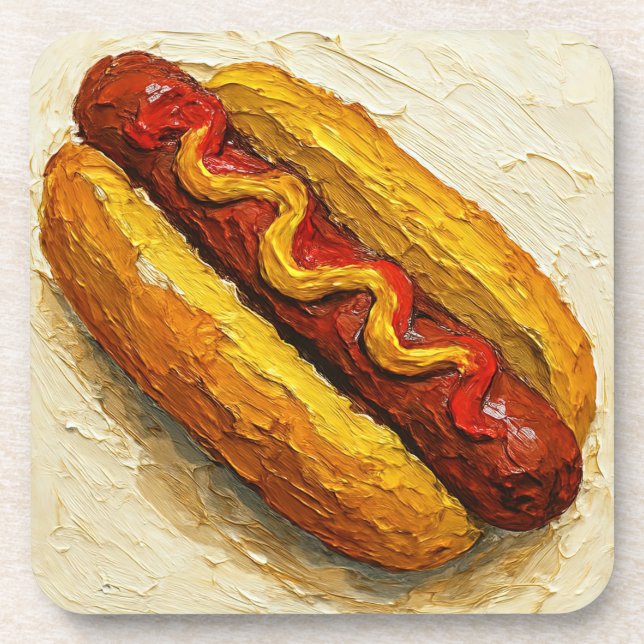 Porta-copo Óleo sobre cachorro-quente (#1) (Frente)
