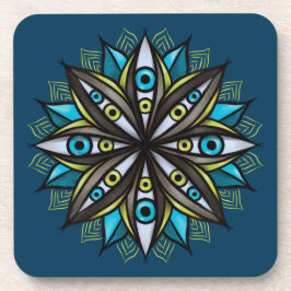 Porta-copo Olhos Estranhos, Mandala Art - Azul-Flor Trippy Ve