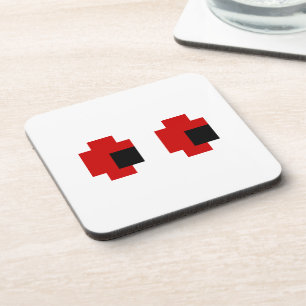 Porta-copo Olhos Vermelhos Brancos de 8 Bits