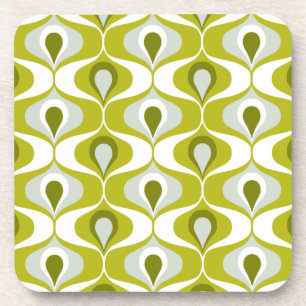 Porta-copo Olive Green Ogee oval Pattern