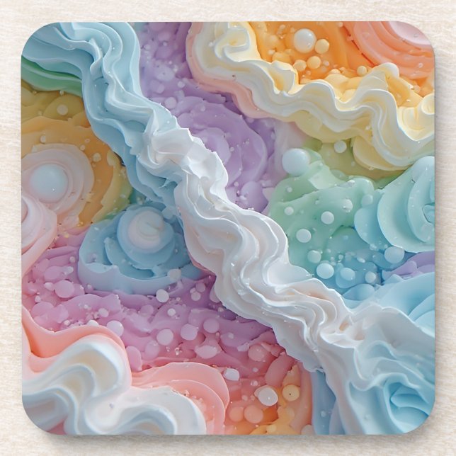 Porta-copo Ondas Abstratas em Pastel (Frente)