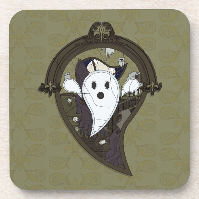 Porta-copo Ooh teh Ghost Square Coaster (Frente)