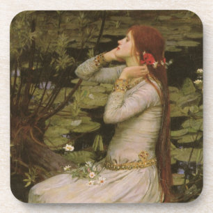 Porta-copo Ophelia de Pond por John William Waterhouse