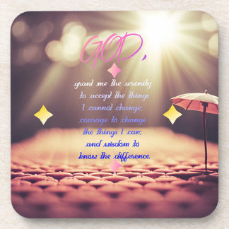 Porta-copo Oração De Serenidade Com Arte Cristã Inspiradora