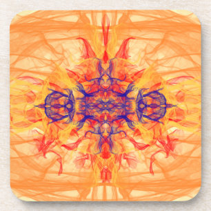 Porta-copo ORANGE SMOKE - Arte Fractal - Coaster De Bebidas