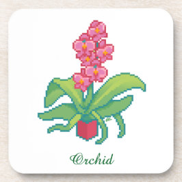 Porta-copo orchid pixelart, Pixel Art 
