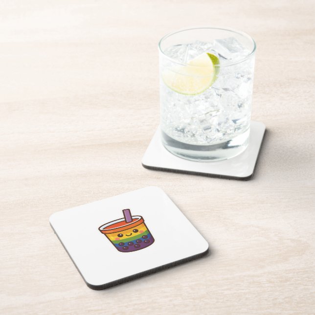 Porta-copo Orgulho LGBTQ+ do Rainbow Bubble Tea (Lado Direito)