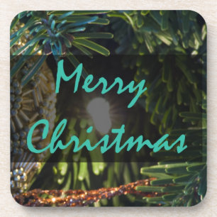 Porta-copo Ornamento Dourado Feliz Natal