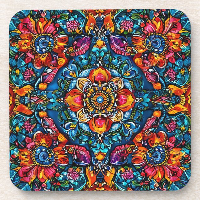 Porta-copo Ornamento Floral (Frente)