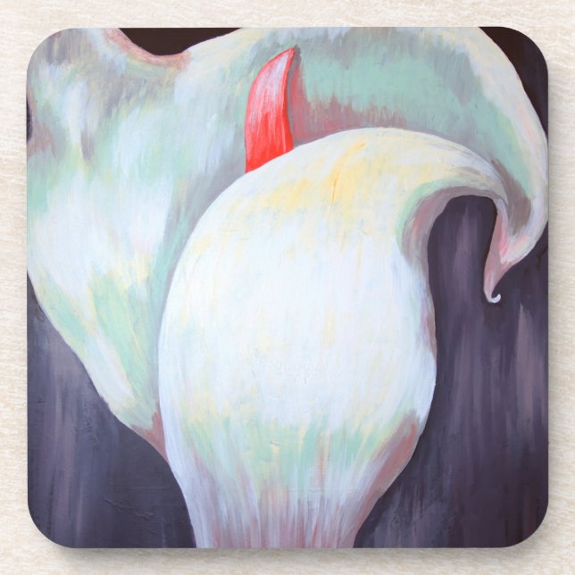 Porta-copo Orquídea Branca De Ivory Com Matizes Lilás (Frente)