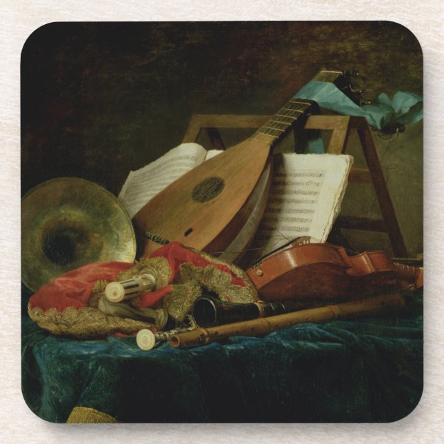 Porta-copo Os atributos da música, 1770 (óleo em canvas) (Frente)