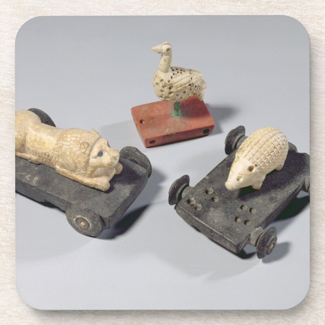 Porta-copo Os brinquedos das crianças: um ouriço, um leão e (Frente)