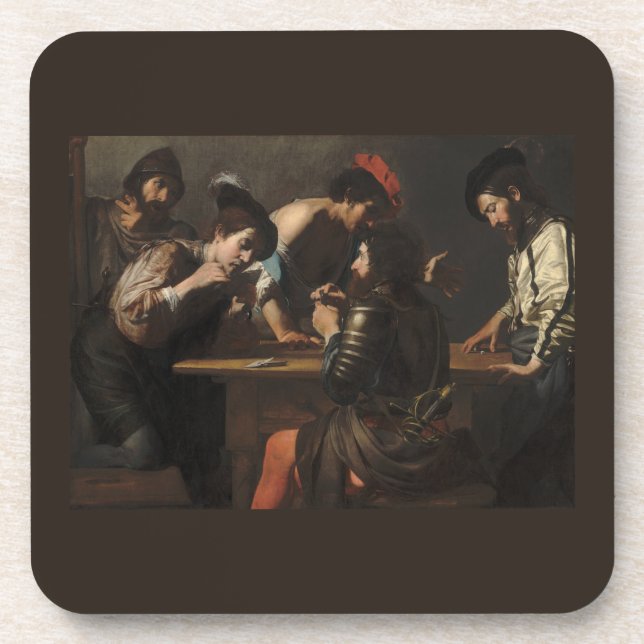 Porta-copo Os Cheats, Soldados Mercenários Jogando Cartões (Frente)