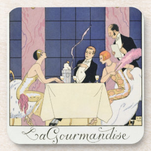 Porta-copo Os Gourmands, 1920-30 (impressão do pochoir)