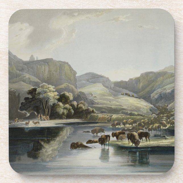 Porta-copo Os rebanhos do bisonte e dos alces na parte (Frente)