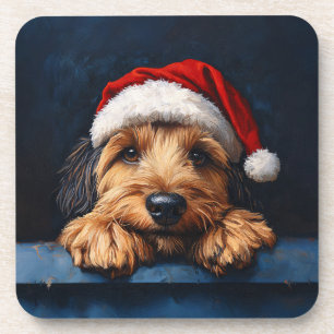 Porta-copo Otterhound Com Um Chapéu De Papai Noel