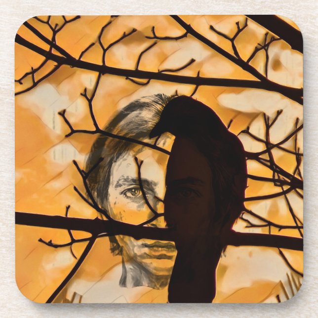 Porta-copo Ouro Fire Raven Face (Frente)