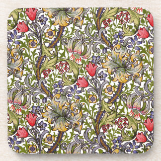 Porta-copo Ouro Lily Vintage Padrão Floral William Morris
