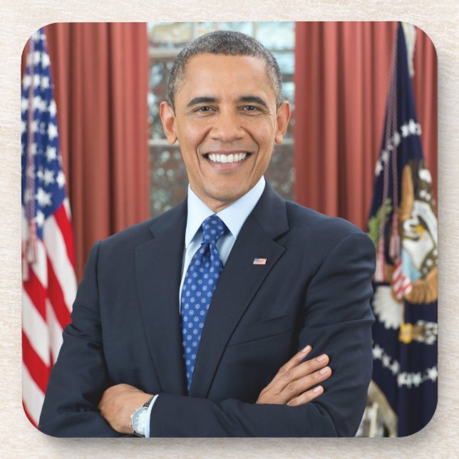 Porta-copo Oval Office Portrait, Obama Barack Presidente dos  (Frente)