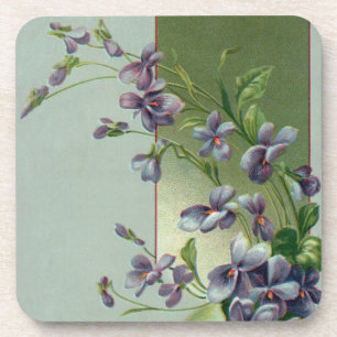 Porta-copo Ovo de Páscoa com Flores Roxas Vintage