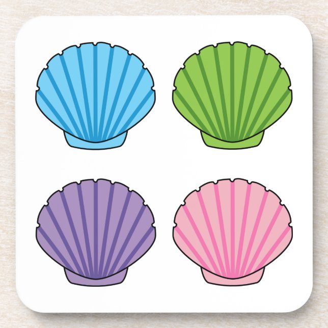 Porta-copo Pacote de Seashell Colorido de Pastel (Frente)