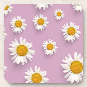 Porta-copo Padrão Alegre de Margarida em Fundo Rosa