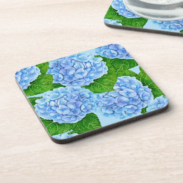 Porta-copo Padrão aquoso de hydrangea azul (Left Side)