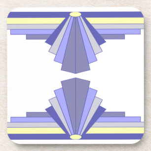 Porta-copo Padrão Art Deco em roxo e limão