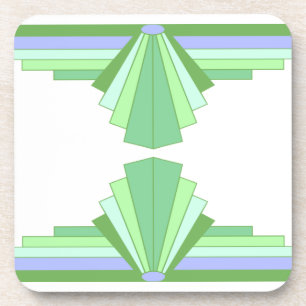 Porta-copo Padrão Art Deco em Verde e Roxo