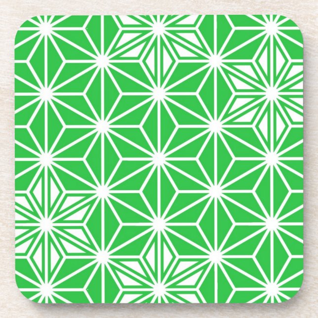 Porta-copo Padrão Asanoha japonês - verde-jade (Frente)